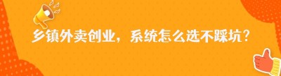 乡镇外卖创业，系统怎么选不踩坑？
