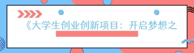 《大学生创业创新项目：开启梦想之旅的无限可能》