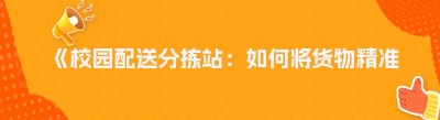 《校园配送分拣站：如何将货物精准送达校园内部》