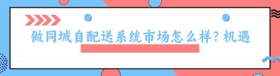 做同城自配送系统市场怎么样？机遇与风险解读